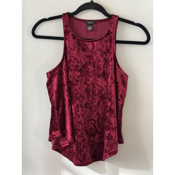 VTG Rue 21 Womens Velvet Flowy Tank M Red Goth Y2K 90s Grunge Boho Beachy Fairy - Picture 3 of 12